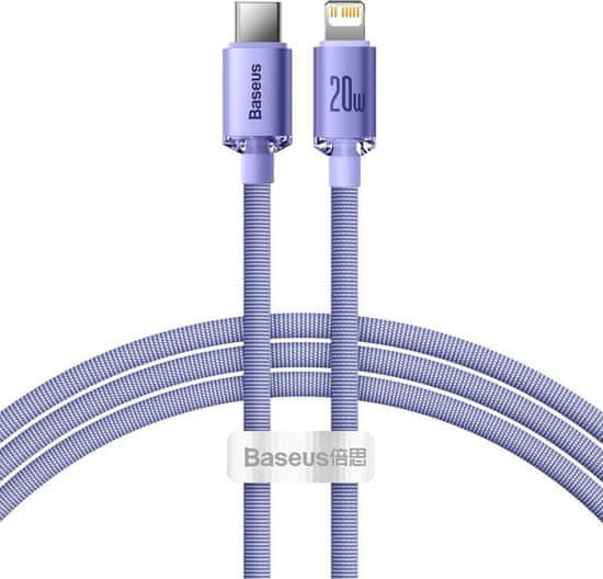 Noname Baseus Type-C - Lightning cable, Crystal Shine Series Fast Charging Data Cable 20W 1.2m Purple (CAJY000205)