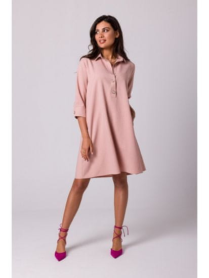 BeWear Dámske košeľové šaty Ganiervydd B257 ružová
