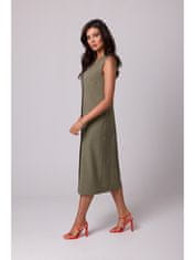BeWear Dámske midi šaty Annaree B254 olivová XL
