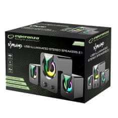 Esperanza Esperanza - 2.1 USB reproduktor s RGB LED vo farbách dúhy 