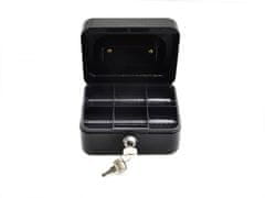 GEKO Pokladnička na peniaze prenosná s plastovým zakladačom na mince 150x120x80mm, 2 kľúče G10900