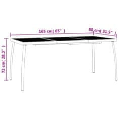 Vidaxl Záhradný stôl antracitový 165x80x72 cm oceľová sieťovina