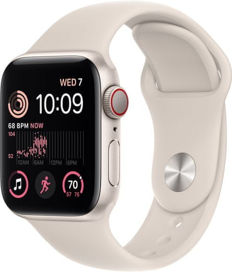 Apple Watch sa 2022, Cellular, 40mm, Starlight, Starlight Sport Band