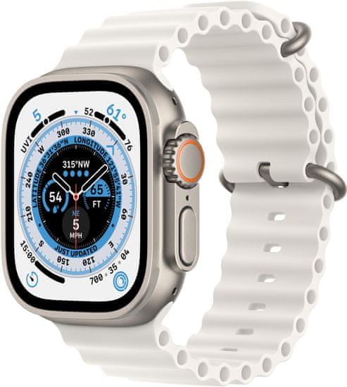 Apple Watch Ultra, 49mm, Cellular, Titanium, White Ocean Band
