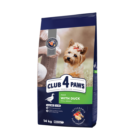 Club4Paws Premium pre dospelých psov malých plemien s kačacim mäsom 14kg