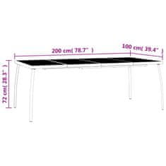 Petromila vidaXL Záhradný stôl antracitový 200x100x72 cm oceľová sieťovina