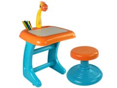 Lean-toys Tabuľka na kreslenie Stolička Projektor Oranžové pero Obrázky