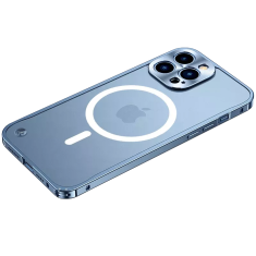 Symfony Kovový magnetický Magsafe kryt na Apple iPhone 14, modrý