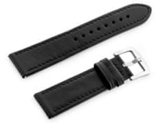 Tayma Kožený remienok na hodinky W81 - čierny/čierny 22 mm