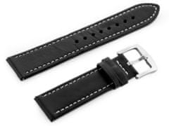 Tayma Kožený remienok na hodinky W81 – čierno/biely 22 mm