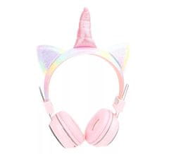 Zapardrobnych.sk Bluetooth slúchadlá Unicorn Colorful Glow s mikrofónom EV6001- Růžové