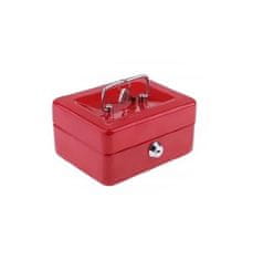 Zapardrobnych.sk Malá kovová pokladnička na kľúč, 15 cm, červená