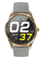 Gino Rossi Pánske inteligentné hodinky Sw012-5 zlato/sivá + dodatočný náramok (Sg007e)