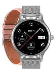 Pacific Inteligentné hodinky pre ženy 18-5 – náramok + remienok: strieborná/ružová (Sy015e)