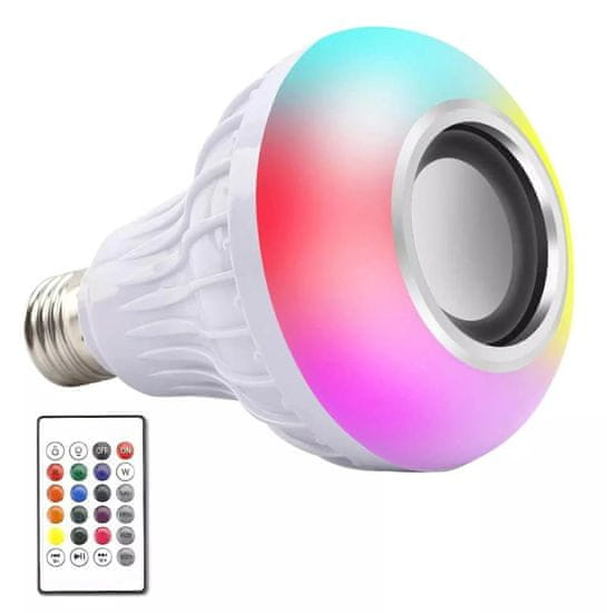 Zapardrobnych.sk LED RGB farebná žiarovka s bluetooth reproduktorom