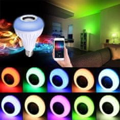 Zapardrobnych.sk LED RGB farebná žiarovka s bluetooth reproduktorom