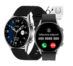 Gino Rossi Pánske inteligentné hodinky Sw019-1 Silver/Black (Sg014a) Calling