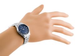 BISSET Dámske hodinky Bsbe67 – strieborné/modré (Zb557c)