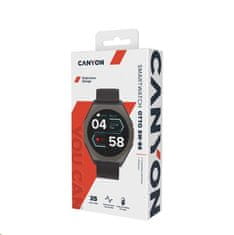 Canyon smart hodinky Otto SW-86, 1,3" LTPS, SpO2, HR, krvný tlak, 25 multi-šport, black
