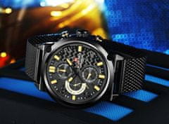 NaviForce Pánske hodinky Husler 2 (Zn028c) - čierna/žltá