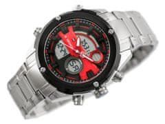 NaviForce Pánske hodinky Glock (Zn039a) - strieborné/červené