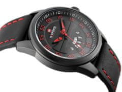 NaviForce Pánske hodinky – Nf9124 (Zn055e) + krabička – čierna/červená