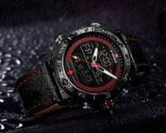 NaviForce Pánske hodinky – Nf9144 (Zn077b) – čierne/červené + krabička