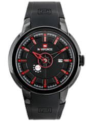 NaviForce Pánske hodinky - Nf9107 (Zn080b) - čierna/červená + krabička