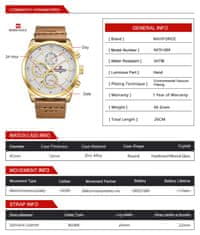 NaviForce Pánske hodinky – Nf9148 (Zn085b) zlaté + krabička