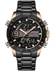 NaviForce Pánske hodinky – Nf9146s (Zn089c) – čierne/ružové + krabička