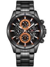 NaviForce Pánske hodinky - Nf9149 (Zn090a) čierna / oranžová + krabička