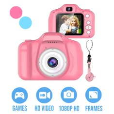 Cool Mango Detská digitálna video kamera, malý hračkový fotoaparát, 1080p, ružová