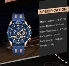 NaviForce Pánske hodinky Nf8019t - Chronograf (Zn125e) + krabička