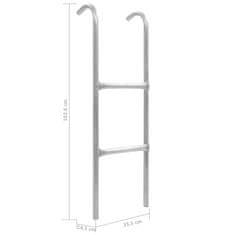Vidaxl Dvojstupňový trampolínový rebrík oceľový 102,5 cm strieborný