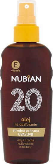 Nubian OF 20 olej na opaľovanie v spreji, 150 ml