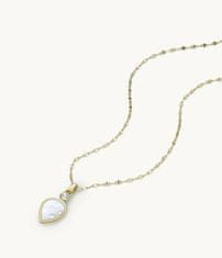 Fossil Jemný pozlátený náhrdelník s perleťou Teardrop JF04248710
