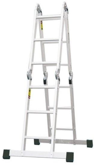 PROTECO 10.66-4-04 rebrík štvordielny kĺbový 4 x 4 priečok, 118/443 cm, 12.4 kg