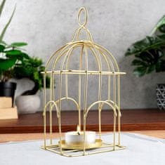 Koopman Dekoratívny kovový lampáš zlatý 12,5 cm
