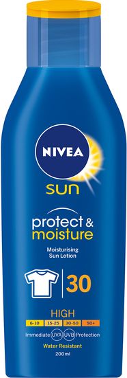 Nivea Sun Protect & moisture hydratační mléko na opalování OF 30, 200 ml