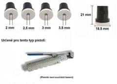 MAR-POL Náhradné trysky 4ks pre pieskovače 2mm, 2,5mm, 3mm, 3,5mm M805902