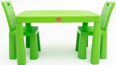 Doloni set detský stôl a dve stoličky zelená
