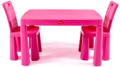 Doloni set detský stôl a dve stoličky ružová