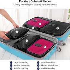 Netscroll Cestovné tašky na organizáciu v kufri a batohu (6 kusov), PackingBags