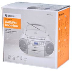 Denver TDC-280W Boombox s FM/DAB+ rádiom, CD, USB a casetovým prehrávačom 