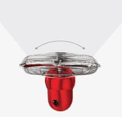 R-864 kovový stolní ventilátor 30 cm, červená