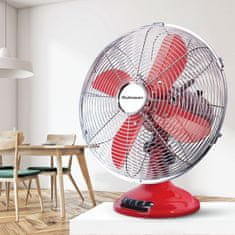 R-864 kovový stolní ventilátor 30 cm, červená