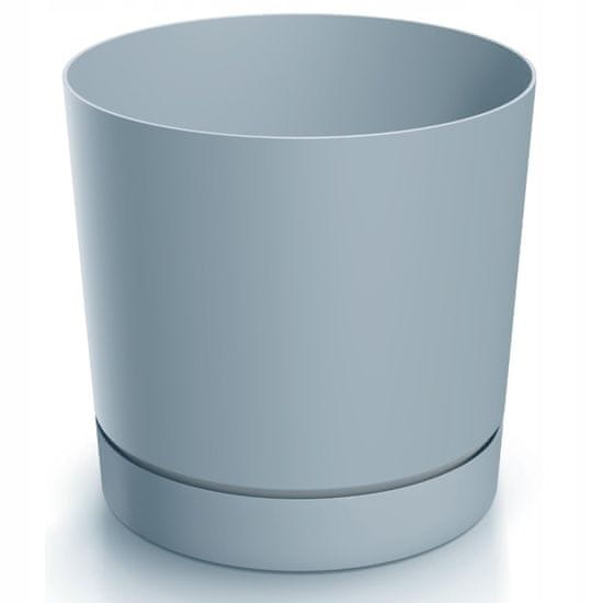 Prosperplast Kvetináč Tubo so základňou sivý plast 14,7 cm