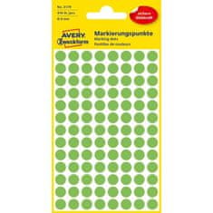 Avery Zweckform Etikety kruhové 8mm Avery neónovo zelené