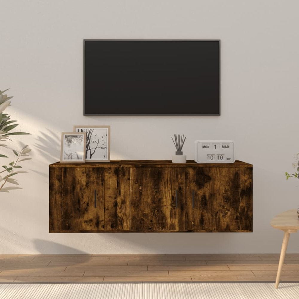 Vidaxl 2-dielna súprava TV skriniek dymový dub spracované drevo