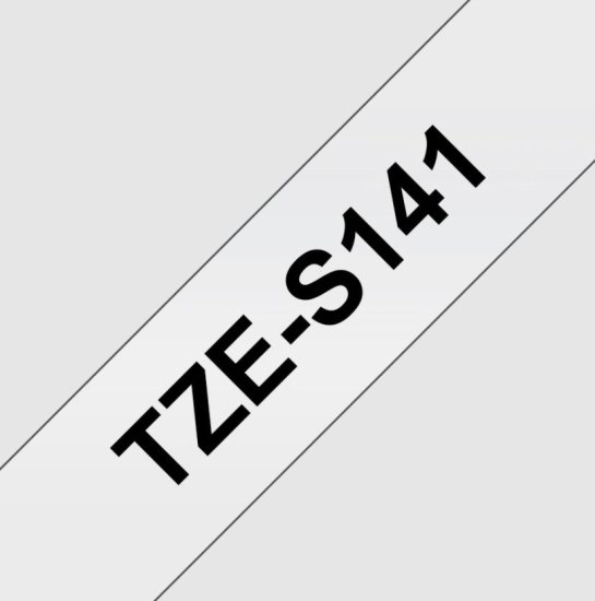 BROTHER extrémně přilnavá páska TZE-S141/ průsvitná-černá/ 18mm